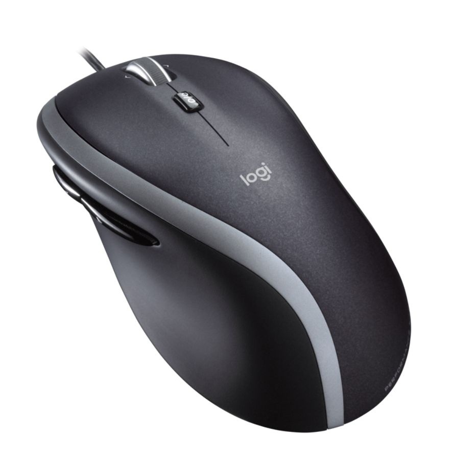 slide 2 of 5, Logitech M500 Corded Laser Mouse With Hyperscroll, Black, 1 ct