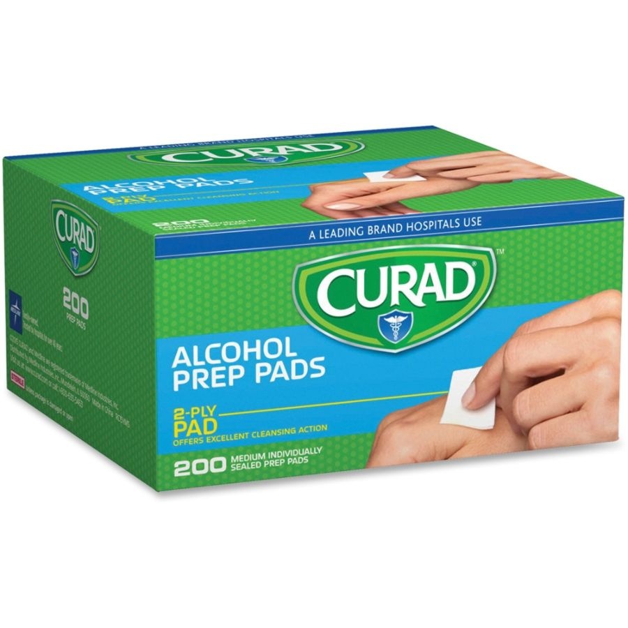 slide 2 of 2, Curad Sterile Alcohol Prep Pads, White, Pads, 200 ct; 1 in x 1 in
