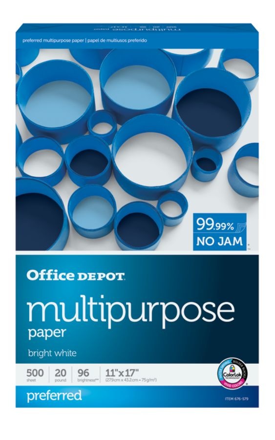 slide 3 of 3, Office Depot Multi-Use Paper, Ledger Size, 500 ct