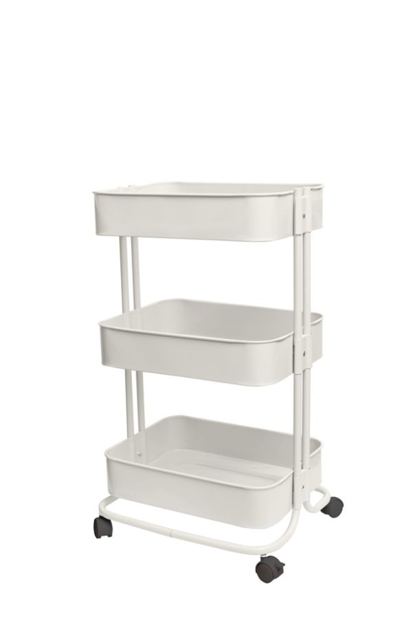 slide 2 of 3, We R Memory Keepers 3-Tier Steel Rolling Storage Cart, Off White, 1 ct