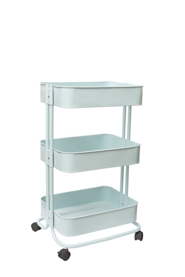 slide 2 of 3, We R Memory Keepers 3-Tier Steel Rolling Storage Cart, Pale Blue, 1 ct