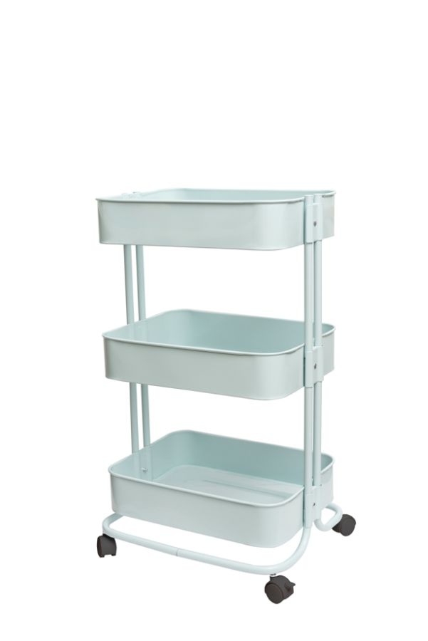 slide 3 of 3, We R Memory Keepers 3-Tier Steel Rolling Storage Cart, Pale Blue, 1 ct