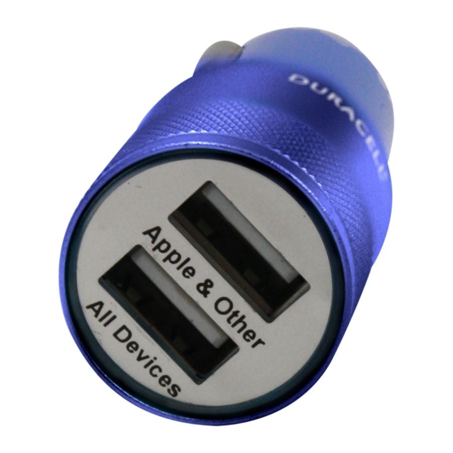 slide 2 of 2, Duracell Dual Usb Car Charger, Blue, 1 ct