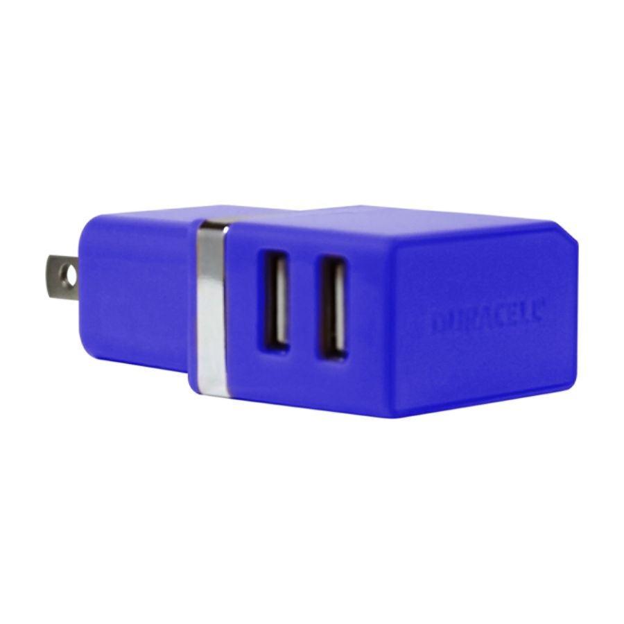 slide 4 of 5, Duracell Dual Usb Wall Charger, Metallic Blue, 1 ct