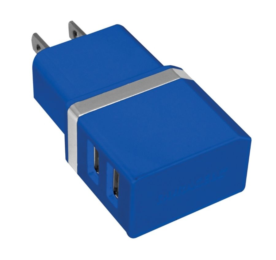 slide 5 of 5, Duracell Dual Usb Wall Charger, Metallic Blue, 1 ct