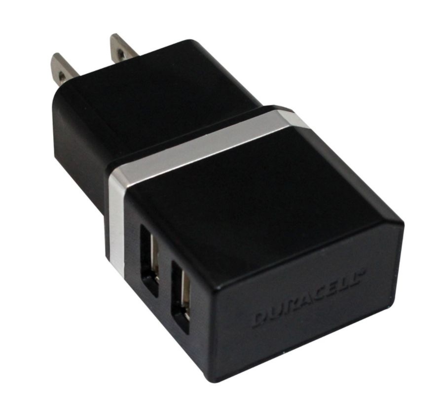 slide 5 of 5, Duracell Dual Usb Wall Charger, Metallic Black, 1 ct