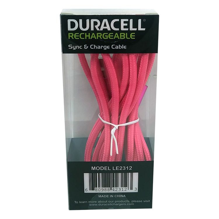 slide 2 of 2, Duracell Usb Type-C Cable, 6', Pink, Le2312, 1 ct