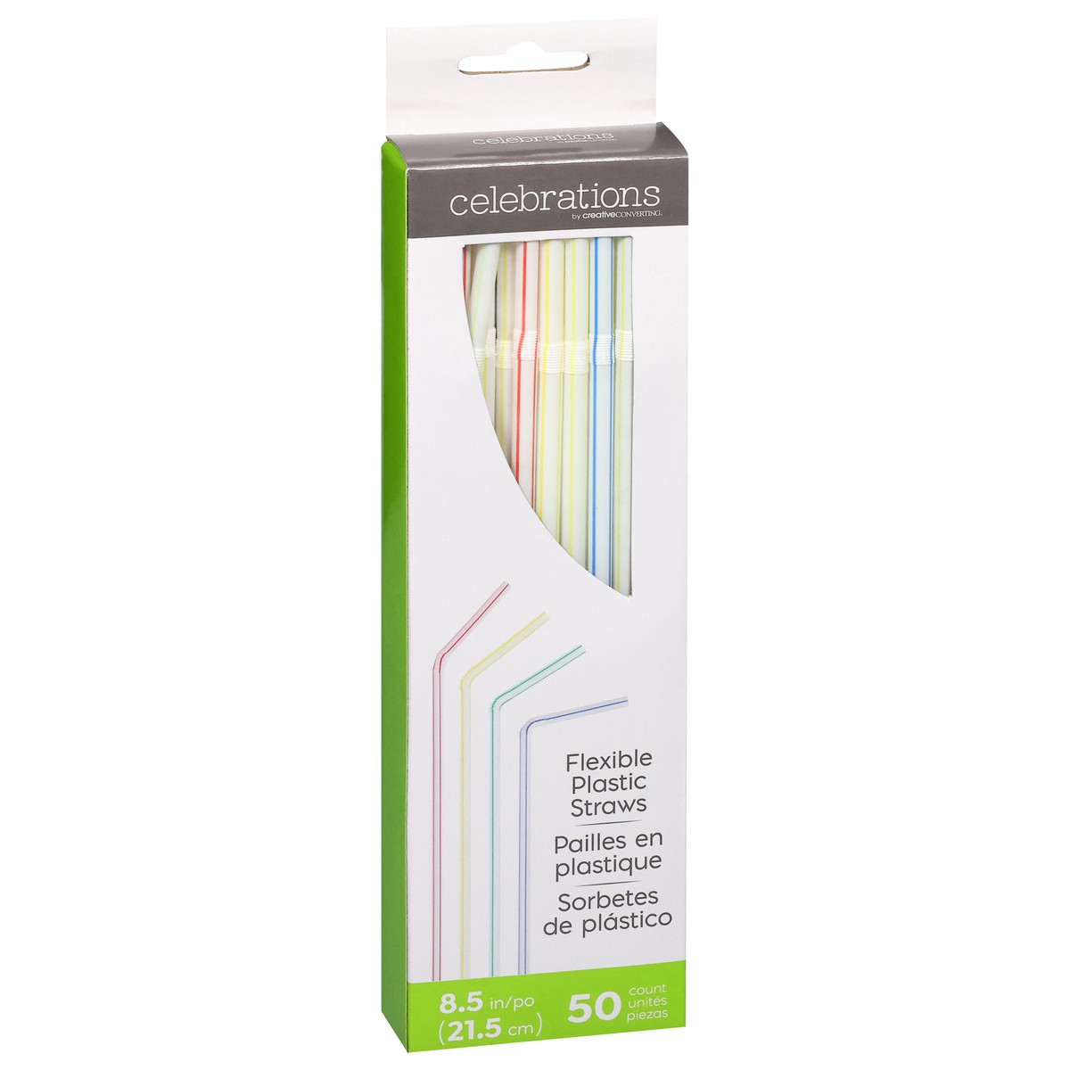 slide 4 of 12, Celebrations Flexible Plastic Straws, 50 ct