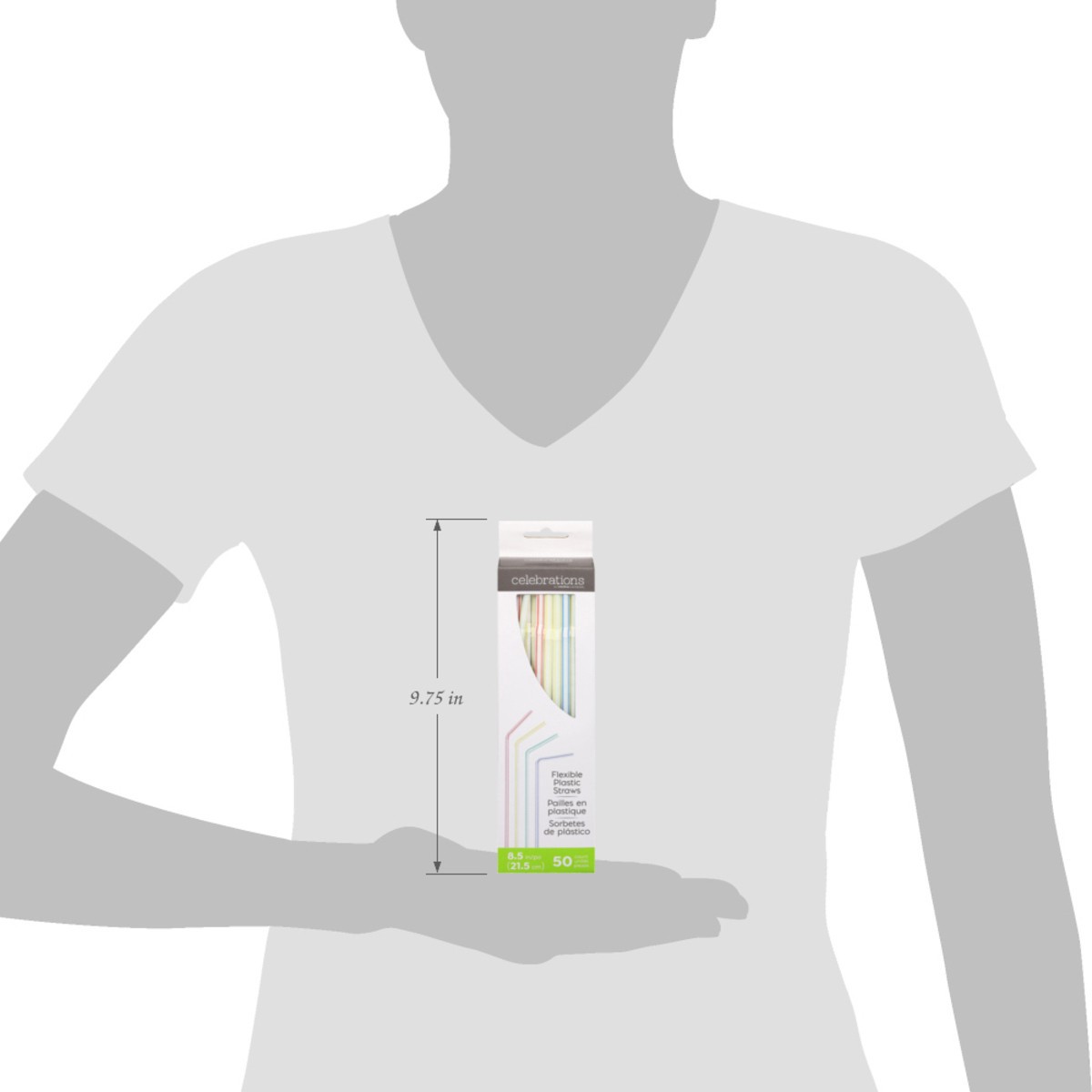 slide 2 of 12, Celebrations Flexible Plastic Straws, 50 ct