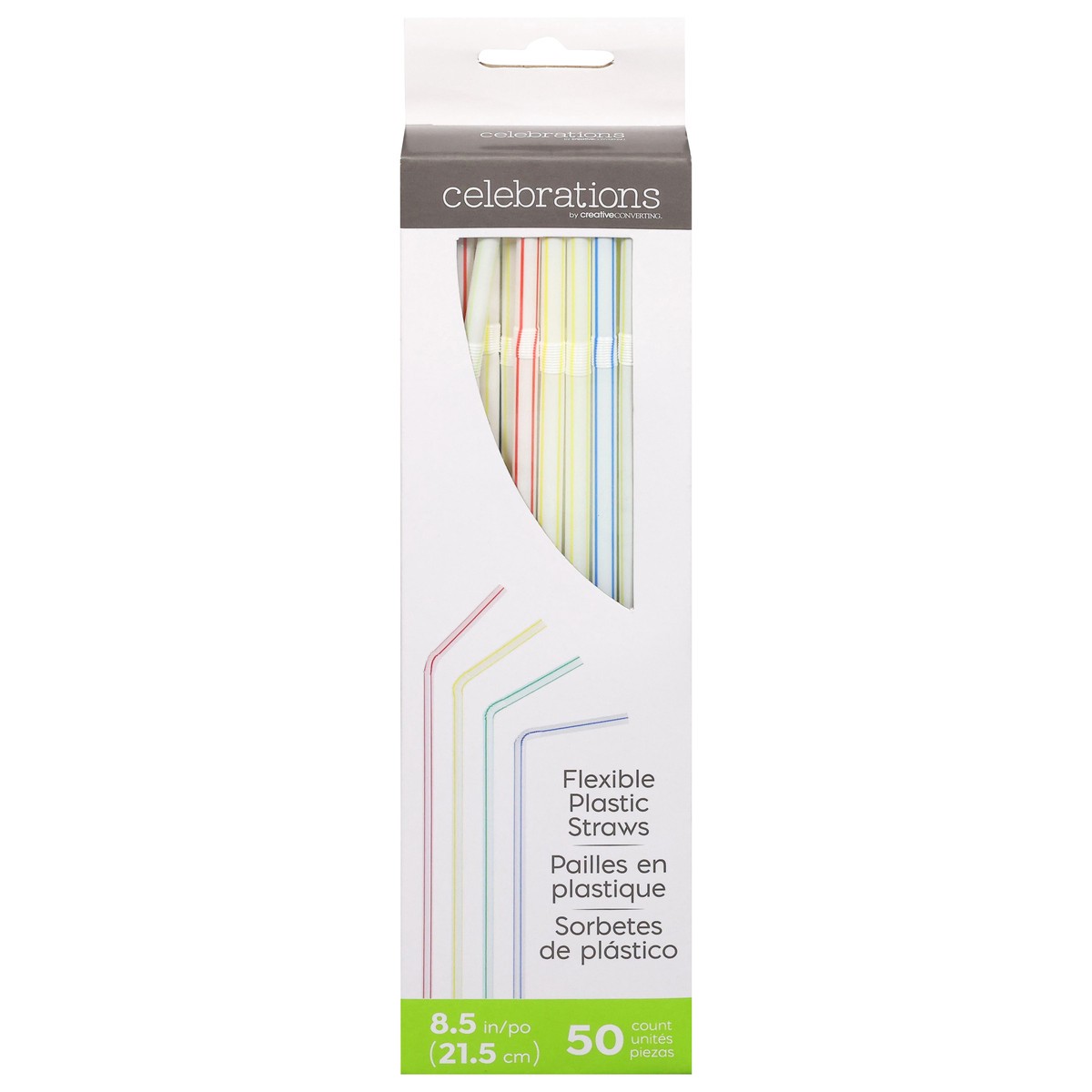 slide 1 of 12, Celebrations Flexible Plastic Straws, 50 ct