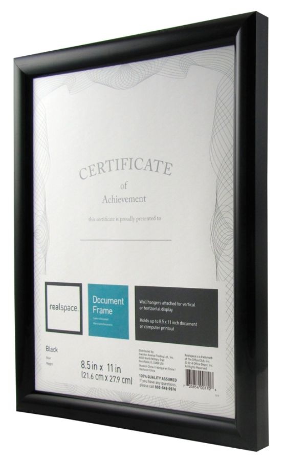 slide 3 of 3, Realspace Photo/Document Frame, Plastic, 8-1/2'' X 11'', Black, 1 ct