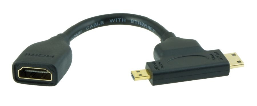 slide 2 of 3, Ativa Hdmi To Mini/Micro Hdmi Pigtail Adapter, Black, 27525, 1 ct