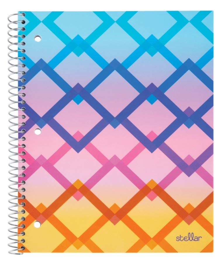 slide 3 of 5, Office Depot Brand Fashion Stellar Poly Notebook, 8'' X 10 1/2'', College Ruled, Perforated, Assorted Designs (No Design Choice), 80 Sheets, 80 ct