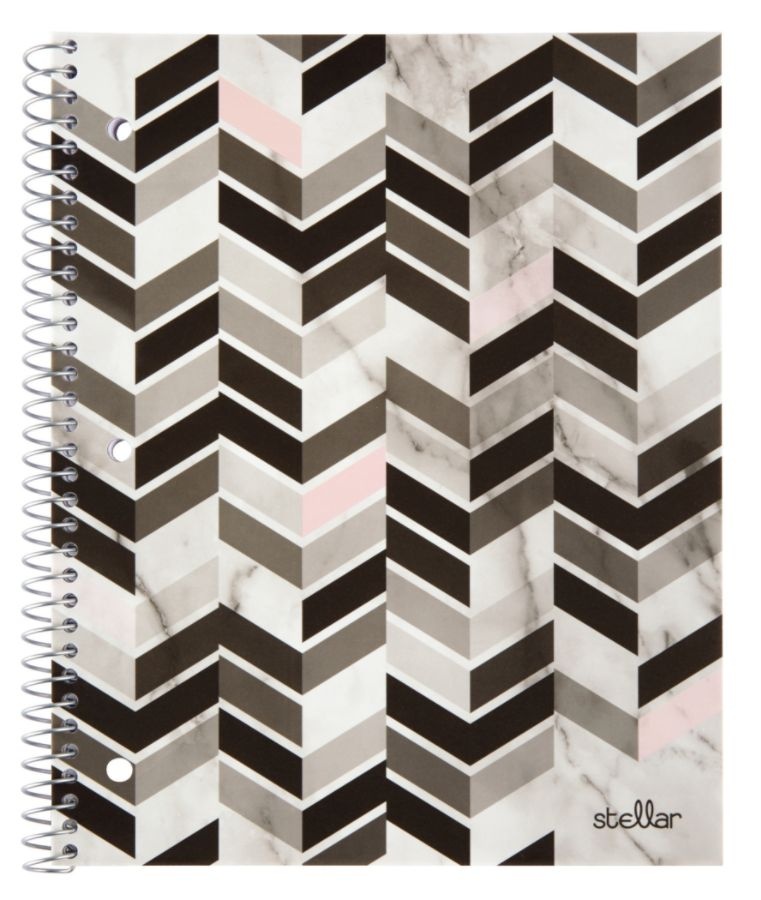 slide 2 of 5, Office Depot Brand Fashion Stellar Poly Notebook, 8'' X 10 1/2'', College Ruled, Perforated, Assorted Designs (No Design Choice), 80 Sheets, 80 ct