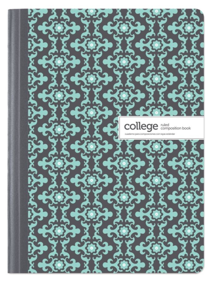 slide 5 of 5, Office Depot Brand Fashion Composition Notebook, 7 1/2'' X 9 3/4'', 1 Subject, College Ruled, 80 Sheets, Assorted Designs (No Design Choice), 80 ct