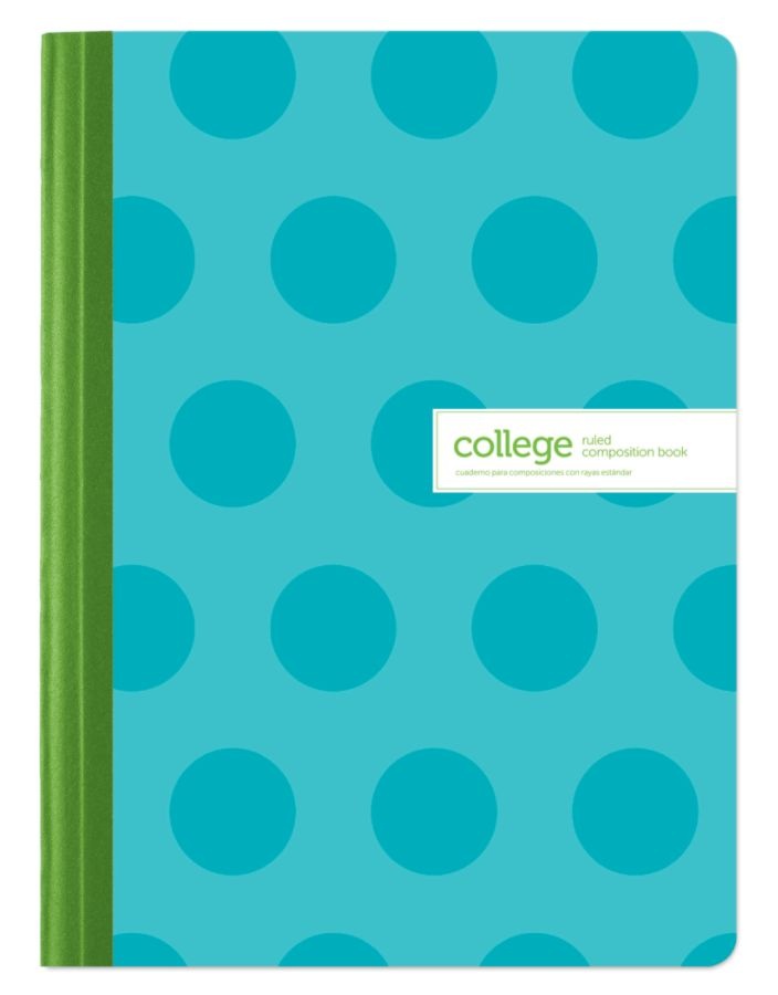 slide 4 of 5, Office Depot Brand Fashion Composition Notebook, 7 1/2'' X 9 3/4'', 1 Subject, College Ruled, 80 Sheets, Assorted Designs (No Design Choice), 80 ct