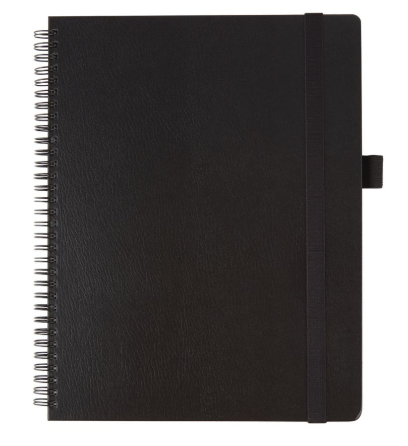 slide 2 of 3, Office Depot Brand Hard Cover Premium Business Notebook, 1 Subject, Narrow Ruled, Black, 60 ct; 8 1/2 in x 11 in