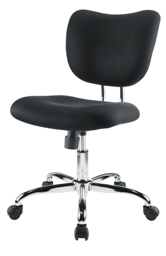 slide 2 of 5, Brenton Studio Jancy Mesh Fabric Low-Back Task Chair, Black/Chrome, 1 ct