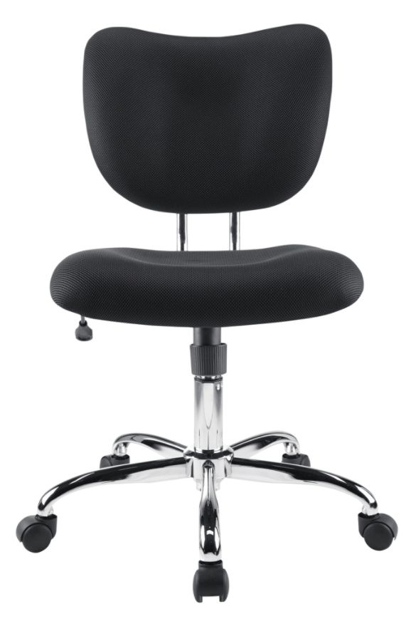 slide 3 of 5, Brenton Studio Jancy Mesh Fabric Low-Back Task Chair, Black/Chrome, 1 ct