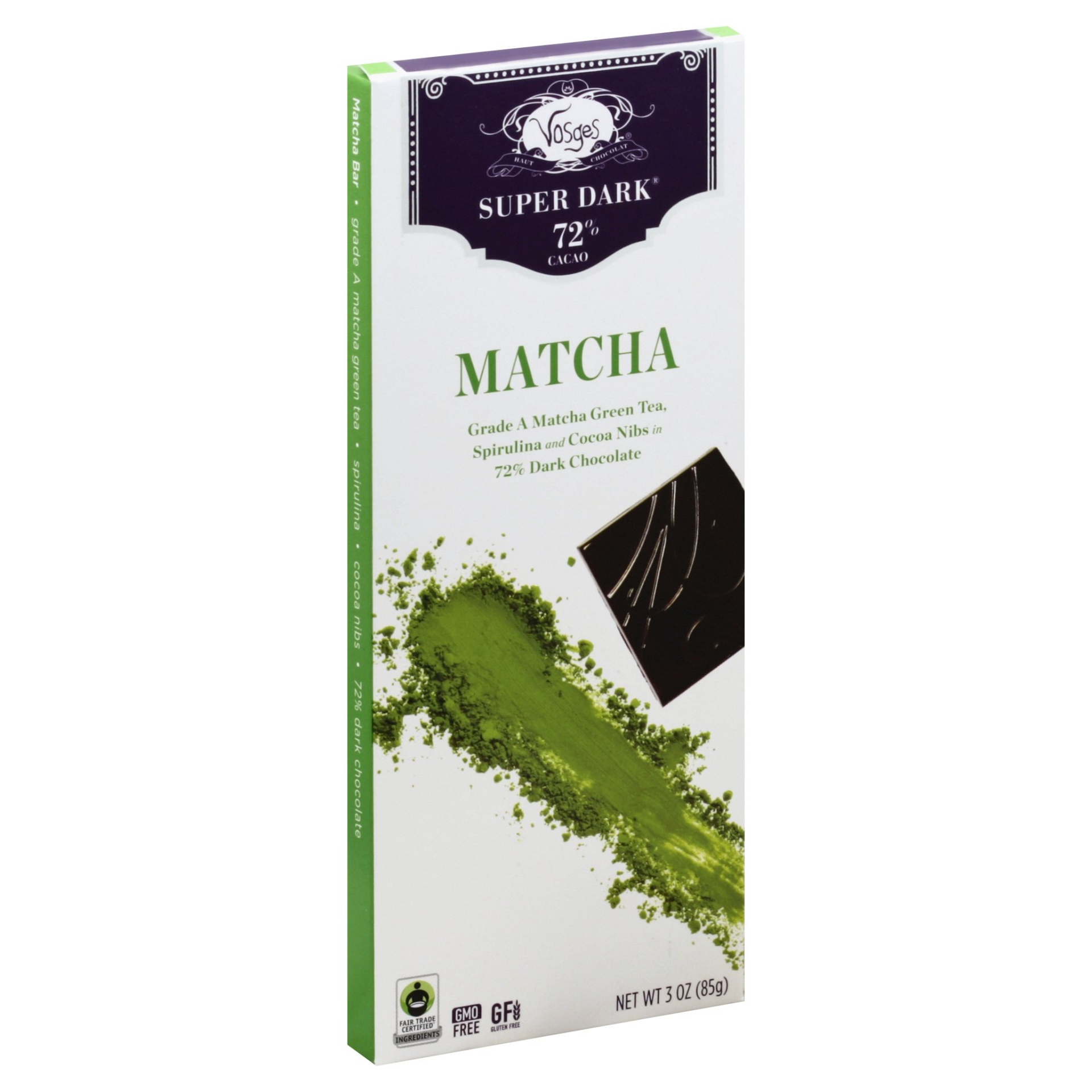 slide 1 of 1, Vosges Hautchocolat Super Dark Matcha Green Tea, 3 oz