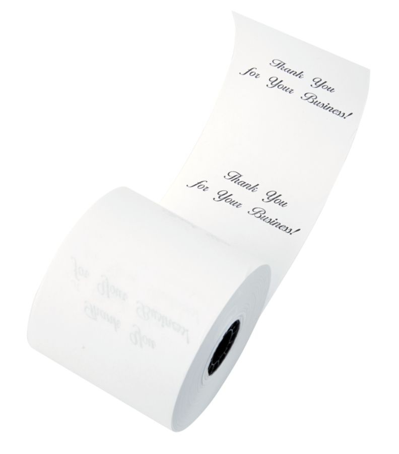 slide 2 of 3, Office Depot 1-Ply Preprinted ''Thank You'' Paper Rolls, 2 1/4&Rdquo; X 130', White, Pack Of 8, 8 ct