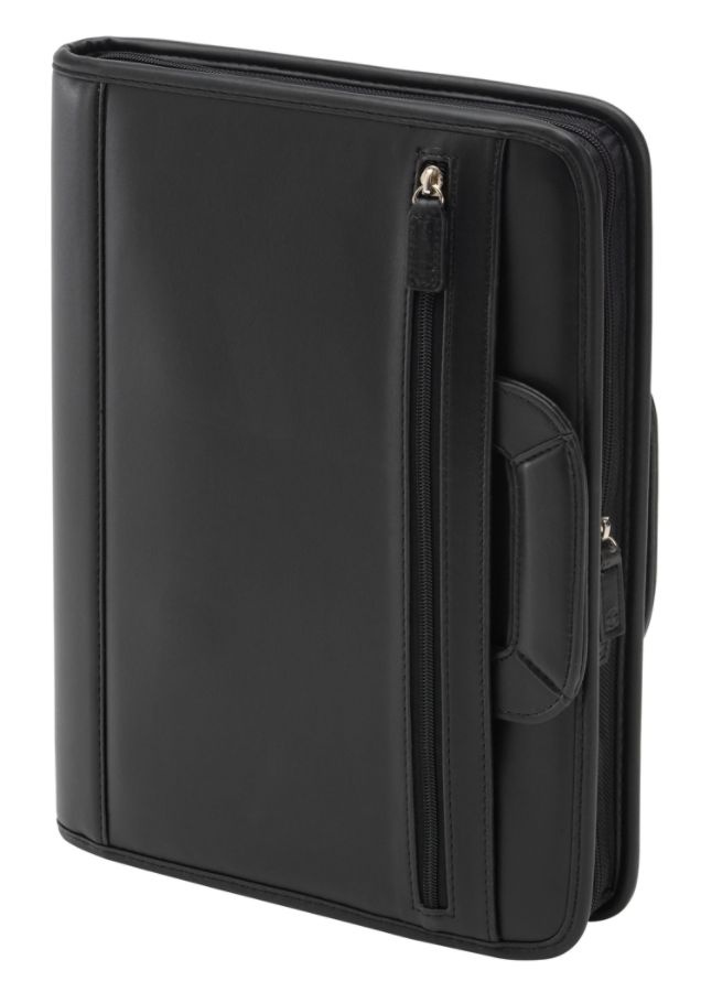 slide 2 of 3, Office Depot Brand Padfolio With Flap Pockets & Sliding Handles, 11'' X 14'', Black, 1 ct