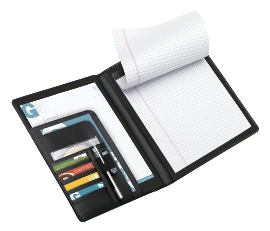 slide 2 of 3, Office Depot Brand Padfolio With Flap Pockets, Black, 1 ct