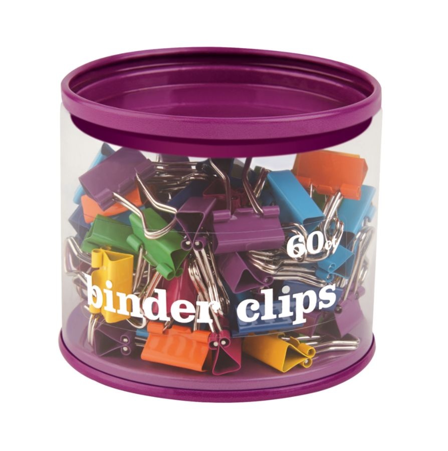 slide 2 of 2, Office Depot Brand Fashion Binder Clips, 1/2'', Assorted Colors, Pack Of 60, 60 ct