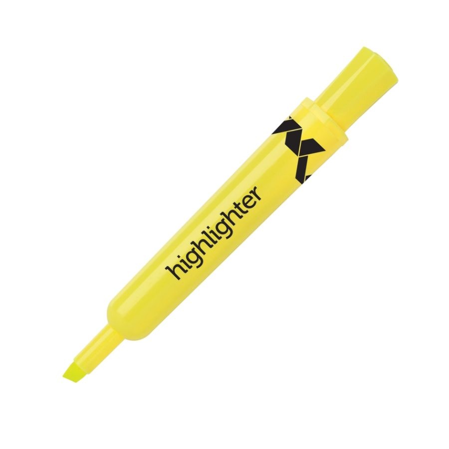 slide 2 of 2, Office Depot Brand Chisel-Tip Highlighter, Fluorescent Yellow, Pack Of 12, 12 ct