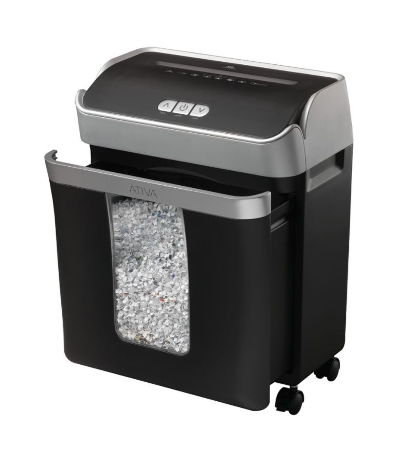 slide 5 of 6, Ativa Micro-Cut Shredder, Omm103P, 10 ct