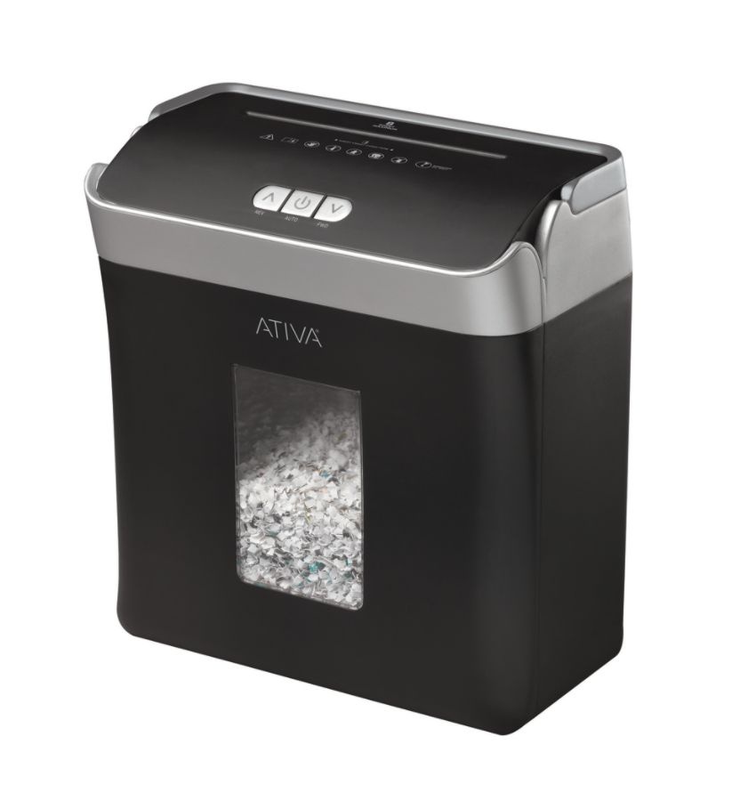 slide 6 of 6, Ativa 8 Sheet Micro-Cut Lift-Off Shredder With Handle, Omm83B, 1 ct