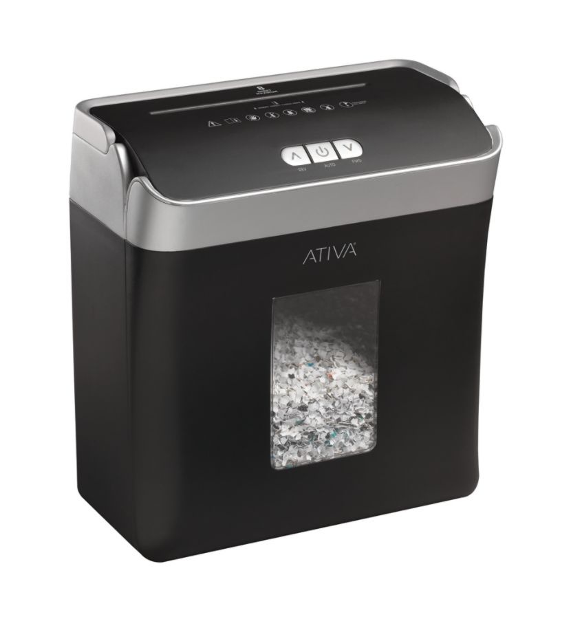 slide 5 of 6, Ativa 8 Sheet Micro-Cut Lift-Off Shredder With Handle, Omm83B, 1 ct