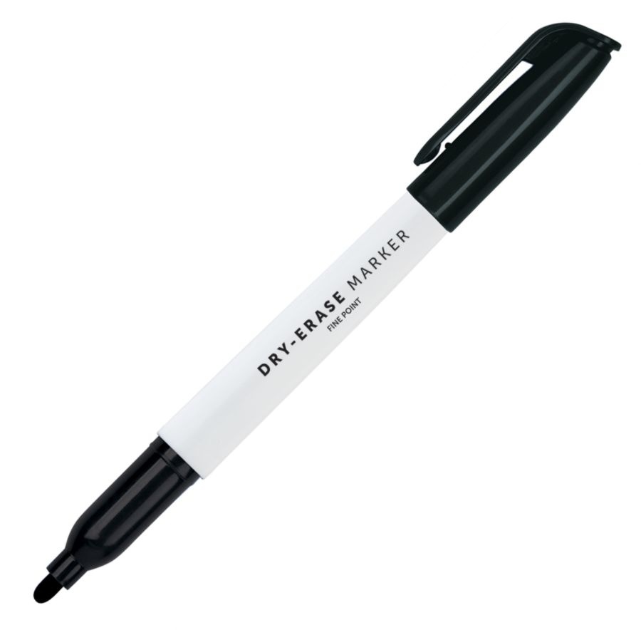 slide 2 of 2, Office Depot Brand Low-Odor Pen-Style Dry-Erase Markers, Fine Point, 100% Recycled, Black Ink, Pack Of 5, 5 ct