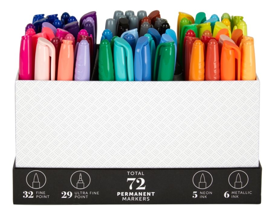 Office Depot Brand Permanent Markers, Fine Point, Assorted Colors, Pack Of 72 Markers 72 ct Shipt
