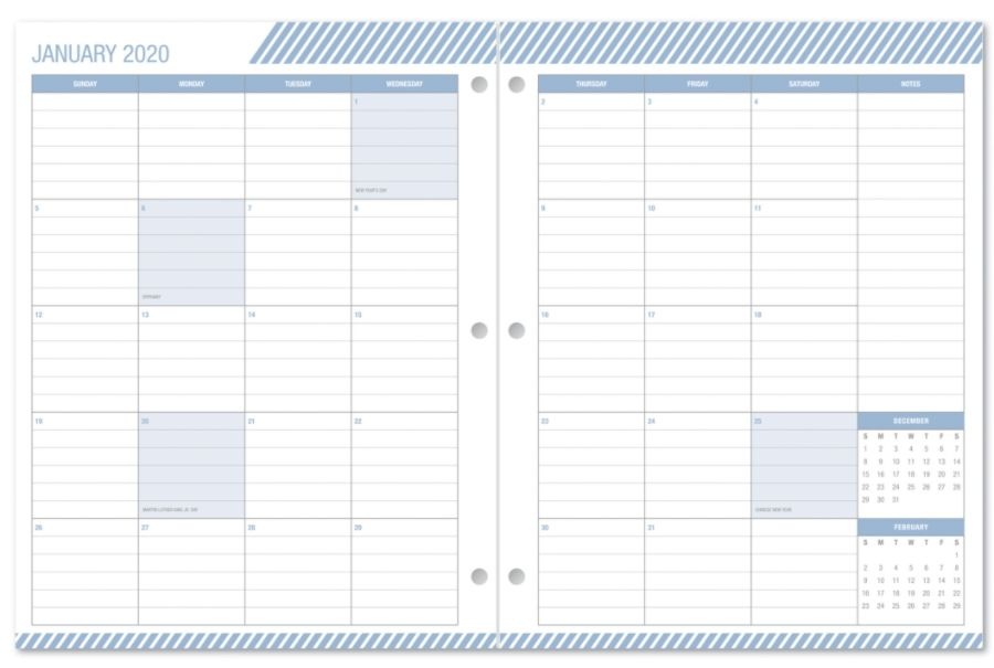 slide 2 of 4, Office Depot Brand Monthly Planner, 8-1/4'' X 10-3/4'', Lines, January To December 2020, 1 ct