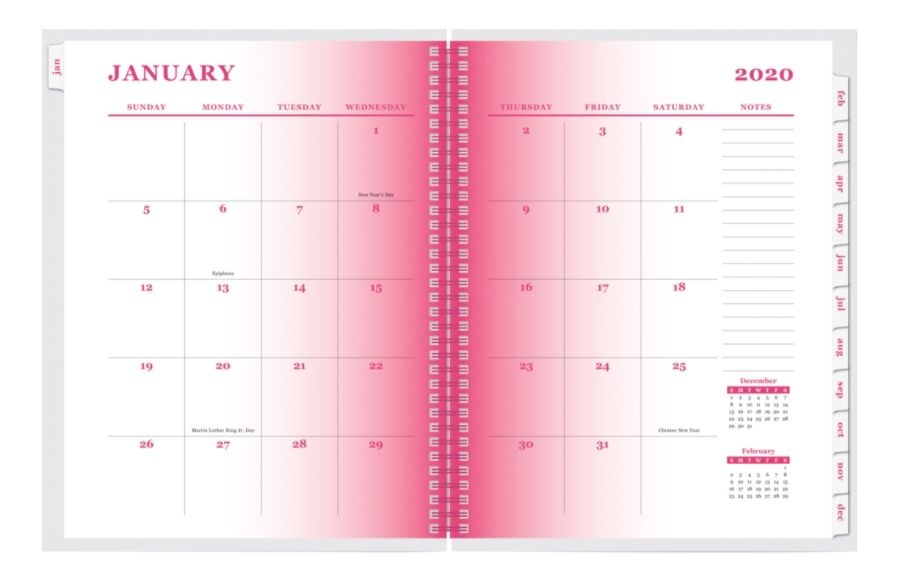 slide 2 of 4, Office Depot Brand Weekly/Monthly Planner, 5'' X 8'', Ombre, January To December 2020, 1 ct