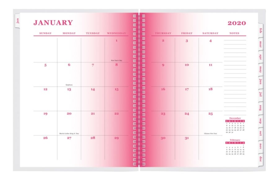 slide 3 of 4, Office Depot Brand Weekly/Monthly Planner, 5'' X 8'', Ombre, January To December 2020, 1 ct