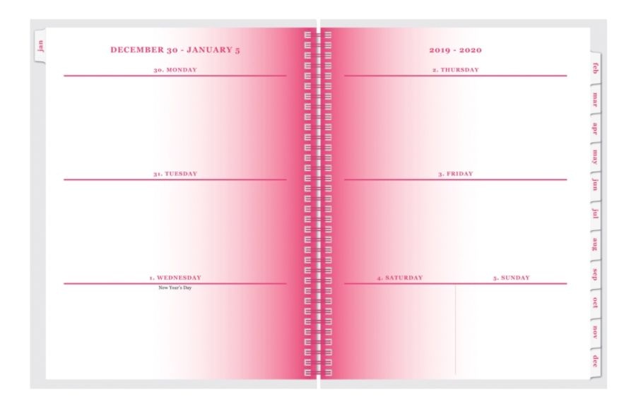 slide 3 of 4, Office Depot Brand Weekly/Monthly Planner, 5'' X 8'', Ombre, January To December 2020, 1 ct