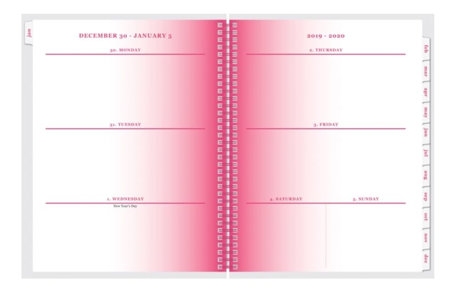 slide 4 of 4, Office Depot Brand Weekly/Monthly Planner, 5'' X 8'', Ombre, January To December 2020, 1 ct