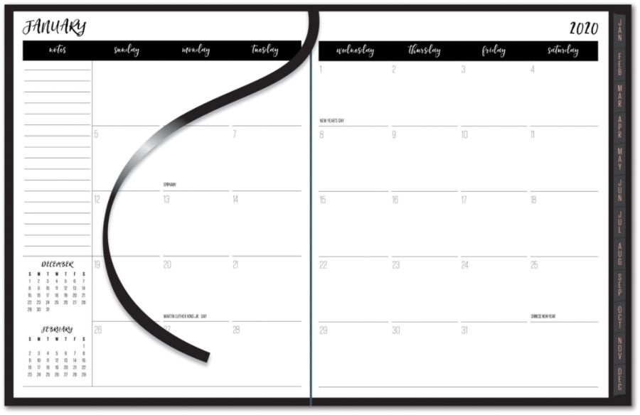 slide 2 of 4, Office Depot Brand Weekly/Monthly Little Black Planner, 5'' X 8'', January To December 2020, 1 ct