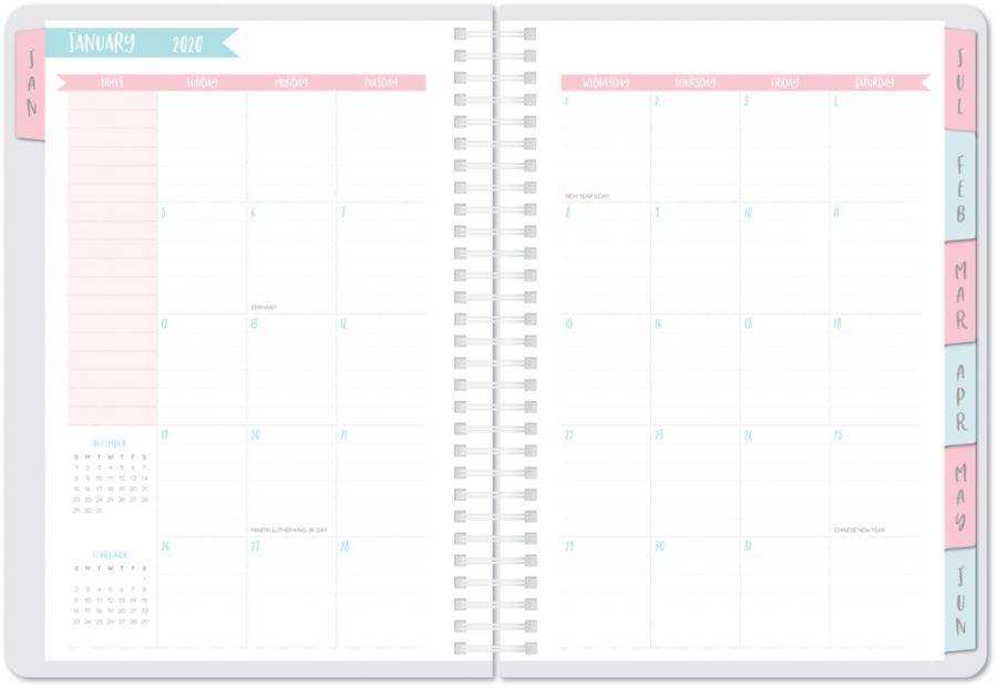 slide 2 of 4, Office Depot Brand Weekly/Monthly Planner, 4'' X 6'', Cotton Candy, January To December 2020, 1 ct