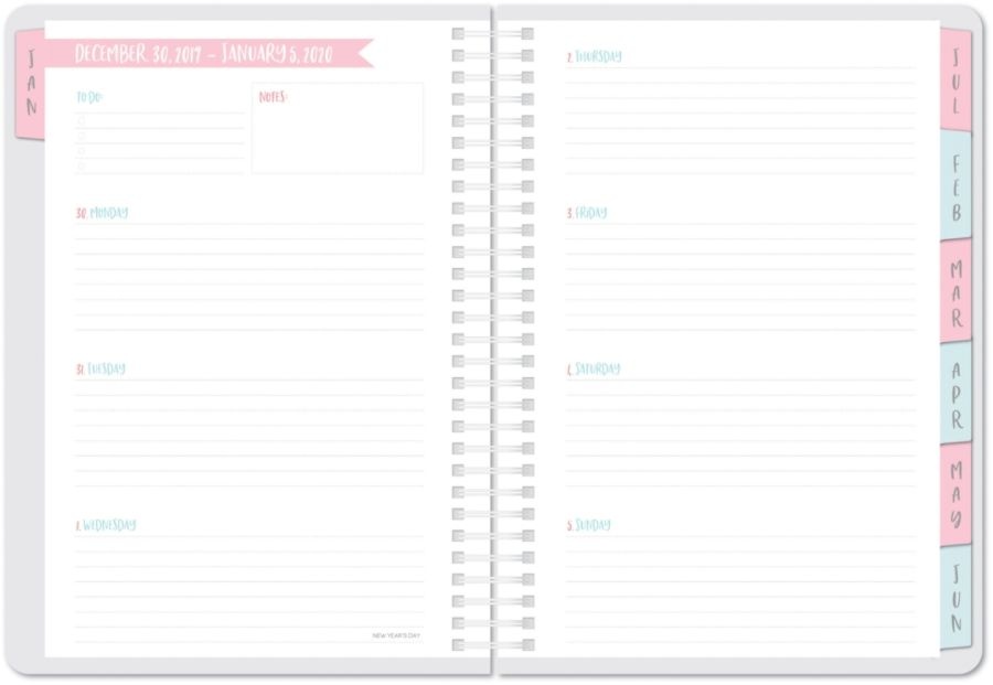 slide 3 of 4, Office Depot Brand Weekly/Monthly Planner, 4'' X 6'', Cotton Candy, January To December 2020, 1 ct