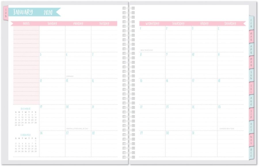 slide 2 of 4, Office Depot Brand Weekly/Monthly Planner, 5'' X 8'', Cotton Candy, January To December 2020, 1 ct