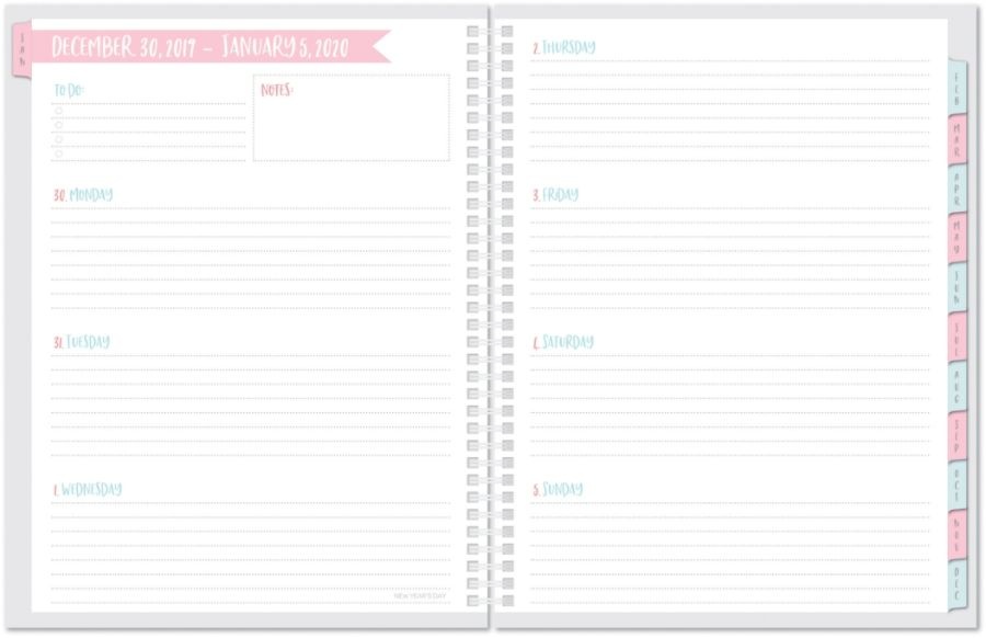 slide 3 of 4, Office Depot Brand Weekly/Monthly Planner, 5'' X 8'', Cotton Candy, January To December 2020, 1 ct