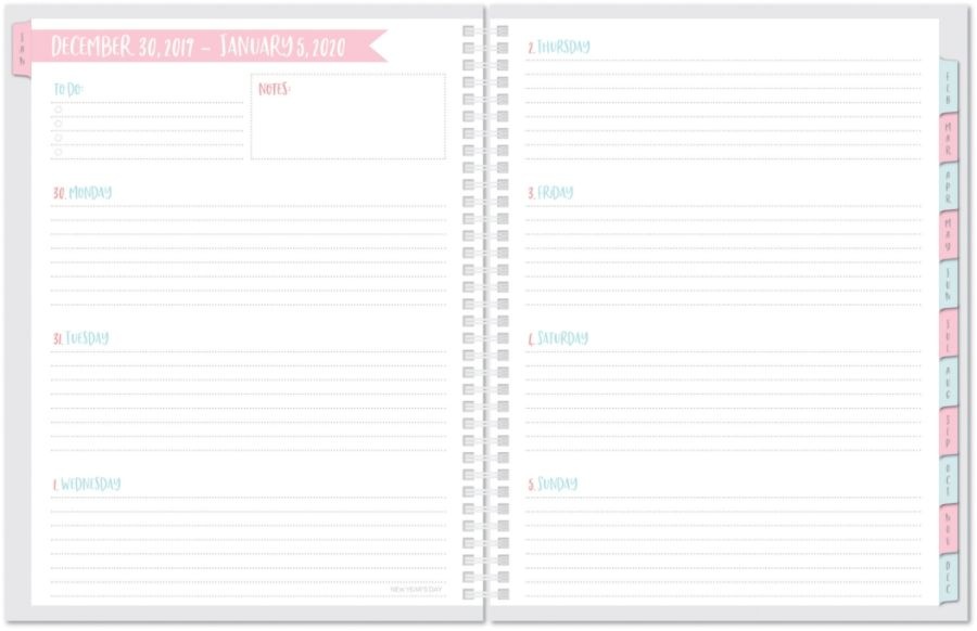 slide 2 of 4, Office Depot Brand Weekly/Monthly Planner, 5'' X 8'', Cotton Candy, January To December 2020, 1 ct