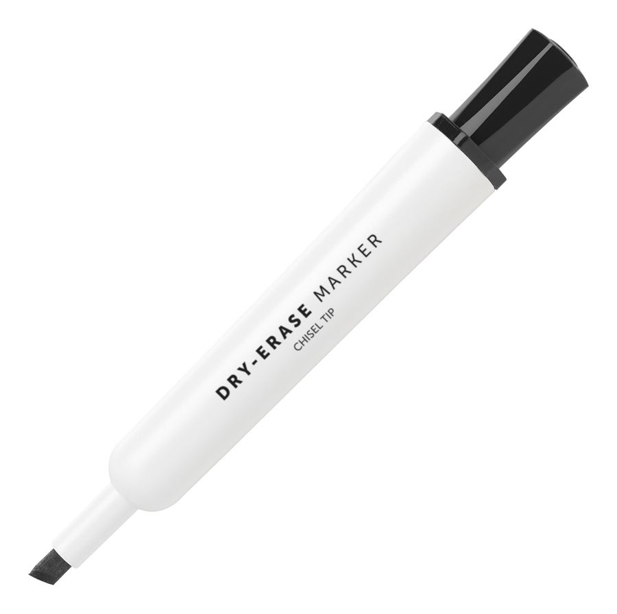 slide 2 of 2, Office Depot Brand 100% Recycled Low-Odor Dry-Erase Markers, Chisel Point, Black, Pack Of 5, 5 ct