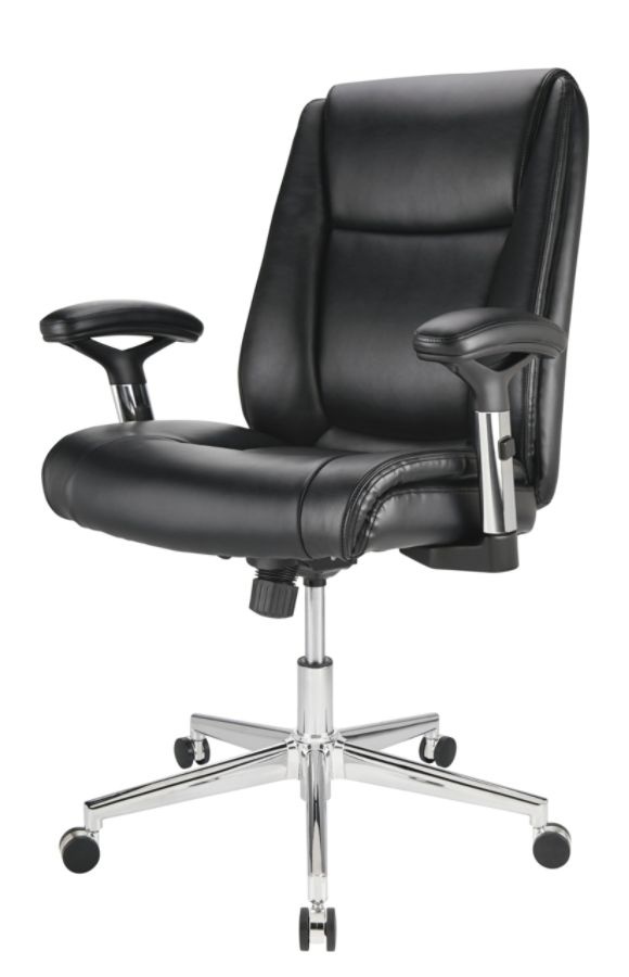 slide 4 of 4, Realspace Densey Bonded Leather Mid-Back Managerial Chair, Black, 1 ct