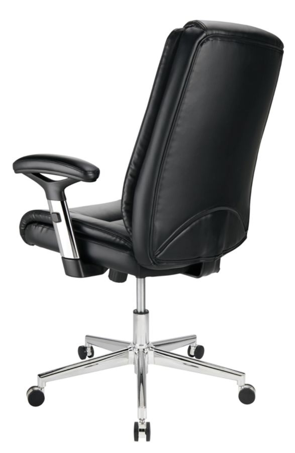 slide 3 of 4, Realspace Densey Bonded Leather Mid-Back Managerial Chair, Black, 1 ct