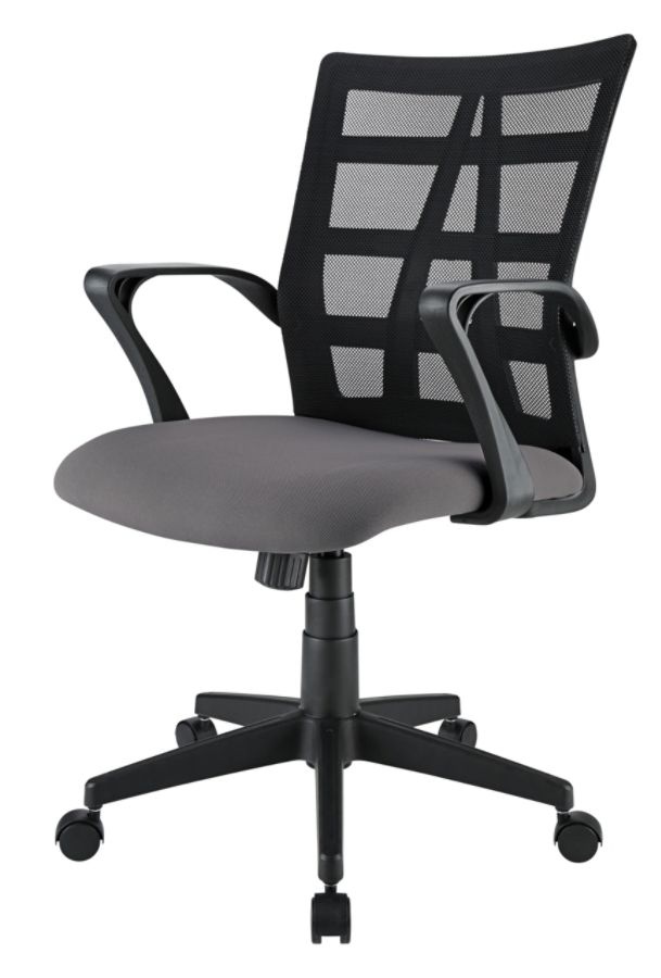 slide 6 of 7, Brenton Studio Jaxby Mesh/Fabric Mid-Back Task Chair, Black/Gray, 1 ct