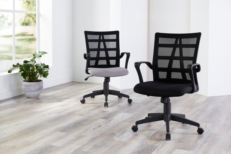 slide 3 of 7, Brenton Studio Jaxby Mesh/Fabric Mid-Back Task Chair, Black/Gray, 1 ct